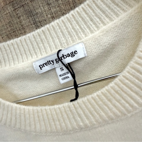 NWT Pretty Garbage Cowgirl Boot Design Graphic Sweater - Picture 5 of 8